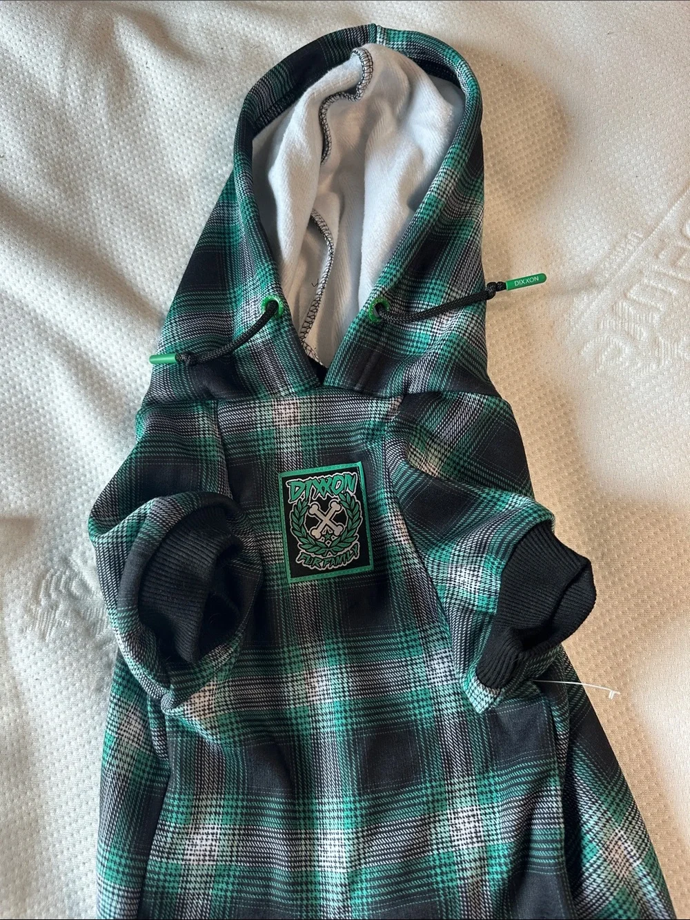 DIXXON Plaid Hooded Dog Jacket in Green and Black